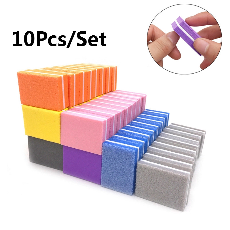 10Pcs Mini Colorful Sandwich Nail File / Professional Nail Buffer ...