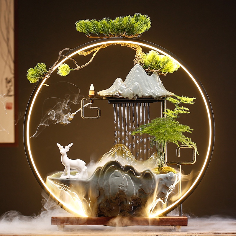 Fortune ornaments New Chinese Style  Ornaments Creative Fountain Hallway Living Room Bookcase Office Desk Surface Panel Home Ornament Opening Gift