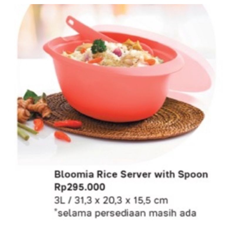 Tupperware Bloomia Rice Server With Spoon free table 2L | Shopee Singapore