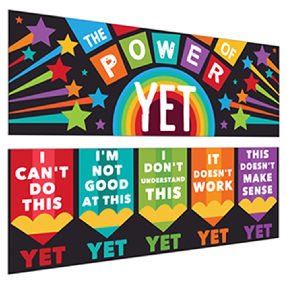 The Power of YET Kids Growth Mindset Postive Poster for Classroom ...