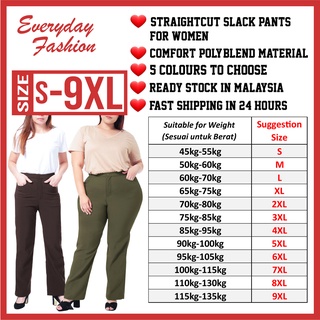 Ready Stock Plus Size Office Pants Women's Casual Fashion Solid