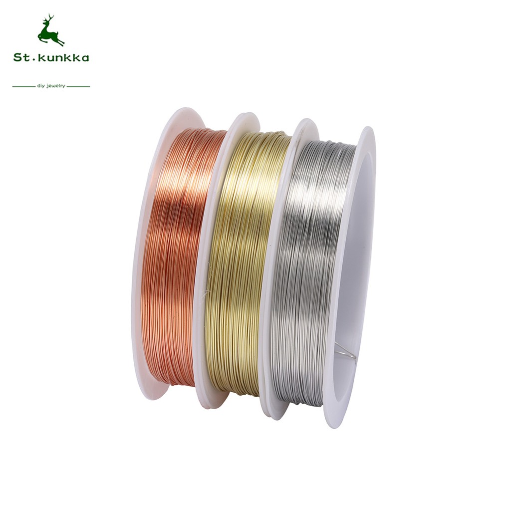 St.kunkka 0.2-1mm beaded copper wire Thread Metal String Wire Colored ...