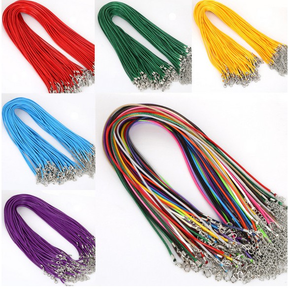 5Pcs 2mm Leather Adjustable Braided Rope Necklace & Pendant Lobster ...