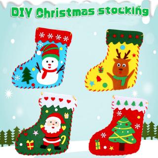 CHOTONIC 12 Pack Red and Green Felt Christmas Stockings, 19 Inches White  Cuff with Gold Trim DIY Christmas Stockings for Family Christmas Decoration