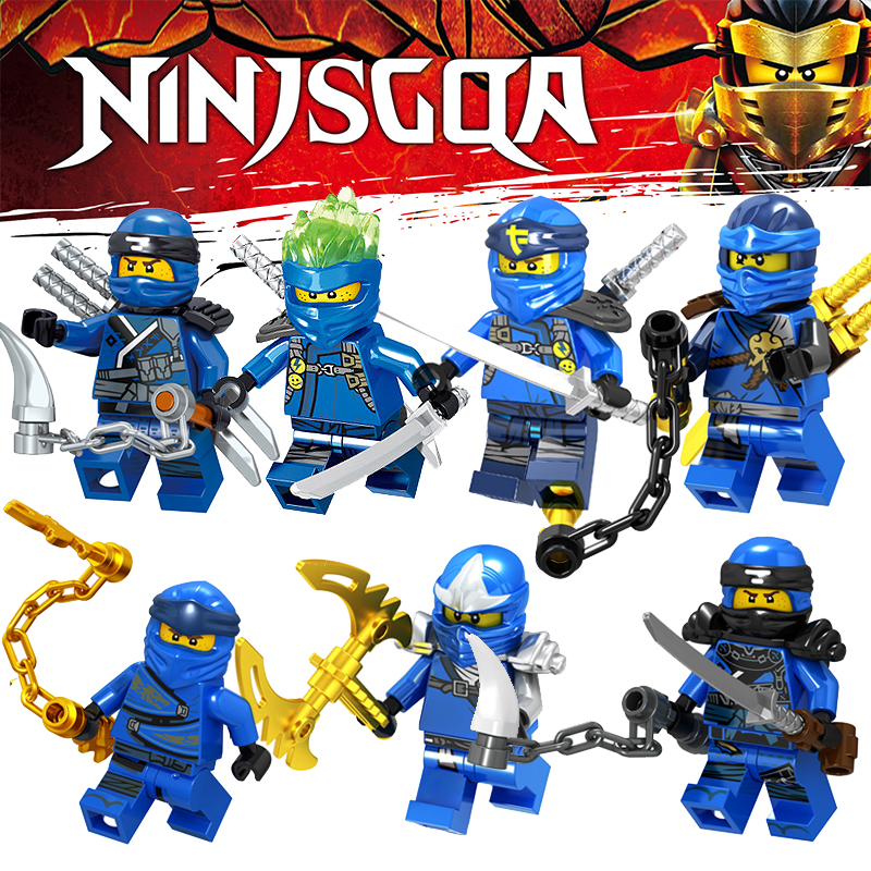 7pcs Ninjago Minifigures Lloyd Jay Zane Kai Cole Nya Harumi Compatible Lego Ninja Movie Building