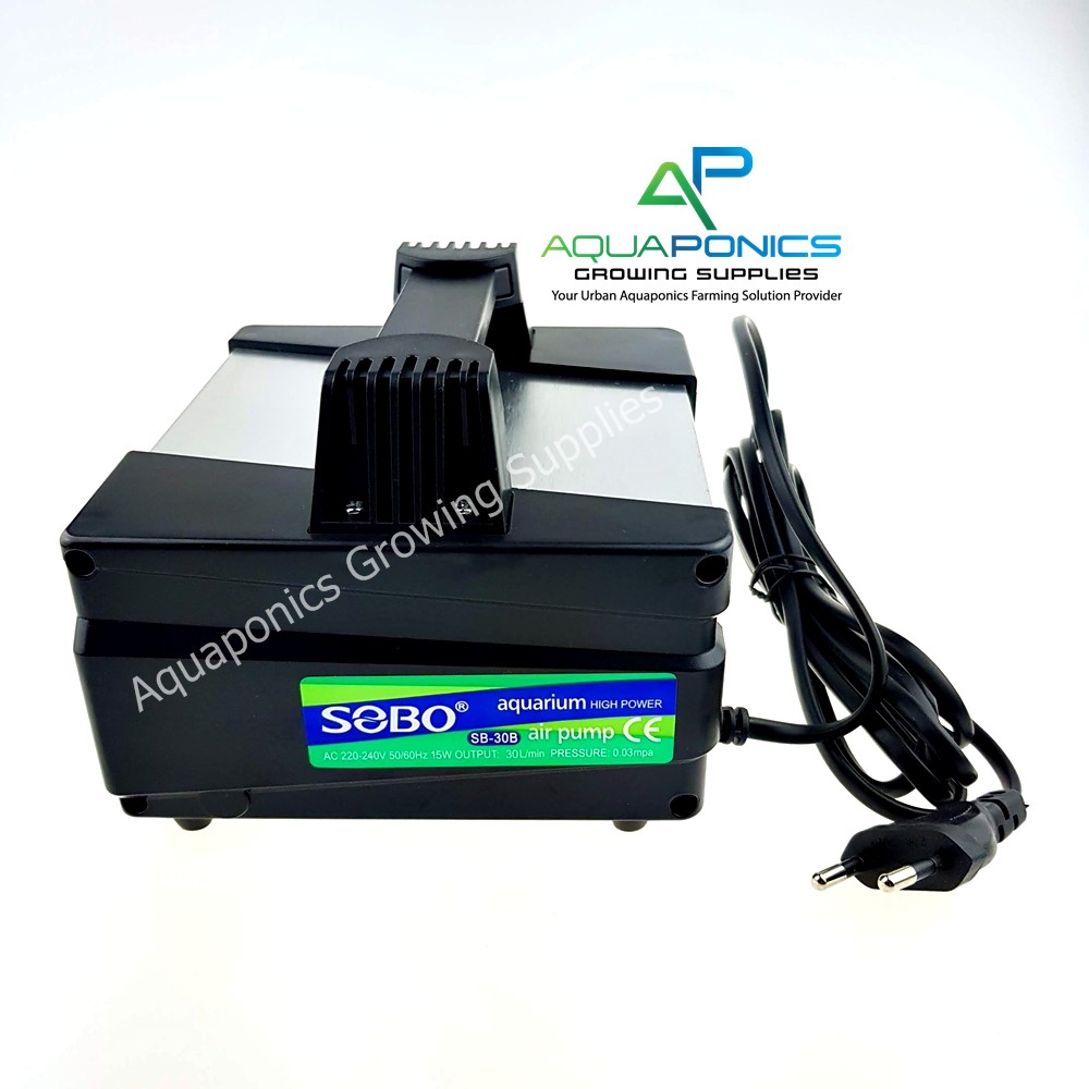 SOBO SB30B Aquarium Air Pump 30L/Min 15W High Power Aquaponics Aquaculture Shopee Singapore