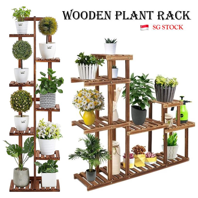 Plant Rack Plant Stand Wooden Plant Self Flower Rack For Indoor Outdoor ...