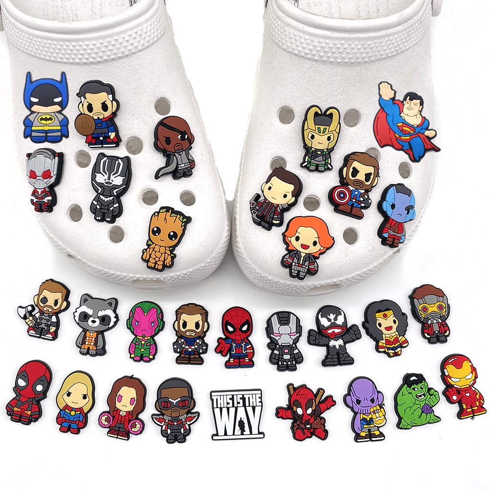 Marvel Series Jibitz for Men design Charms Batman Iron Man Shoe ...