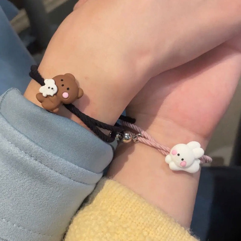 Fashion Cartoon Magnet Couple Bracelet Cute Duck Bear Bracelets
