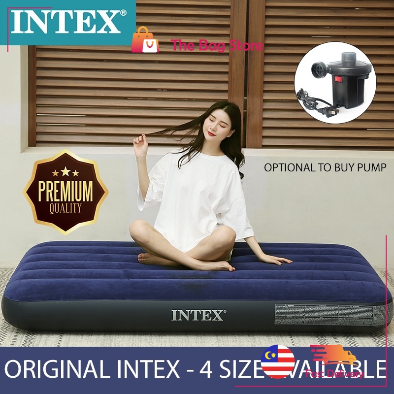 Intex Single & Queen Size Inflatable Air Mattress with Pump Shopee