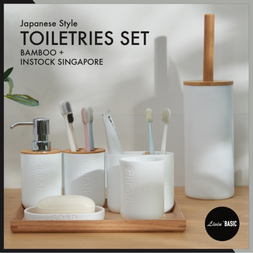 ????SG INSTOCK???? [TOILETRIES SET] / Japanese Style Bathroom Set / Bamboo+