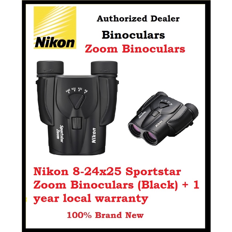 Nikon 824x25 Sportstar Zoom Binoculars (Black) + 1 year local warranty Shopee Singapore