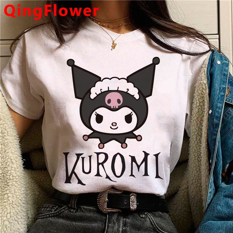 Kawaii Kuromi Funny Cartoon Harajuku Y2K Goth T Shirt Women Cute Anime ...