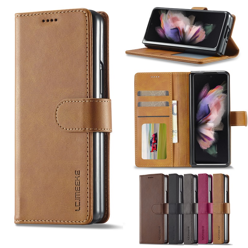 Samsung Z Fold 3 5G Galaxy wallet Luxury Flip Leather Case Magnetic Holder Casing Card Slot Cover