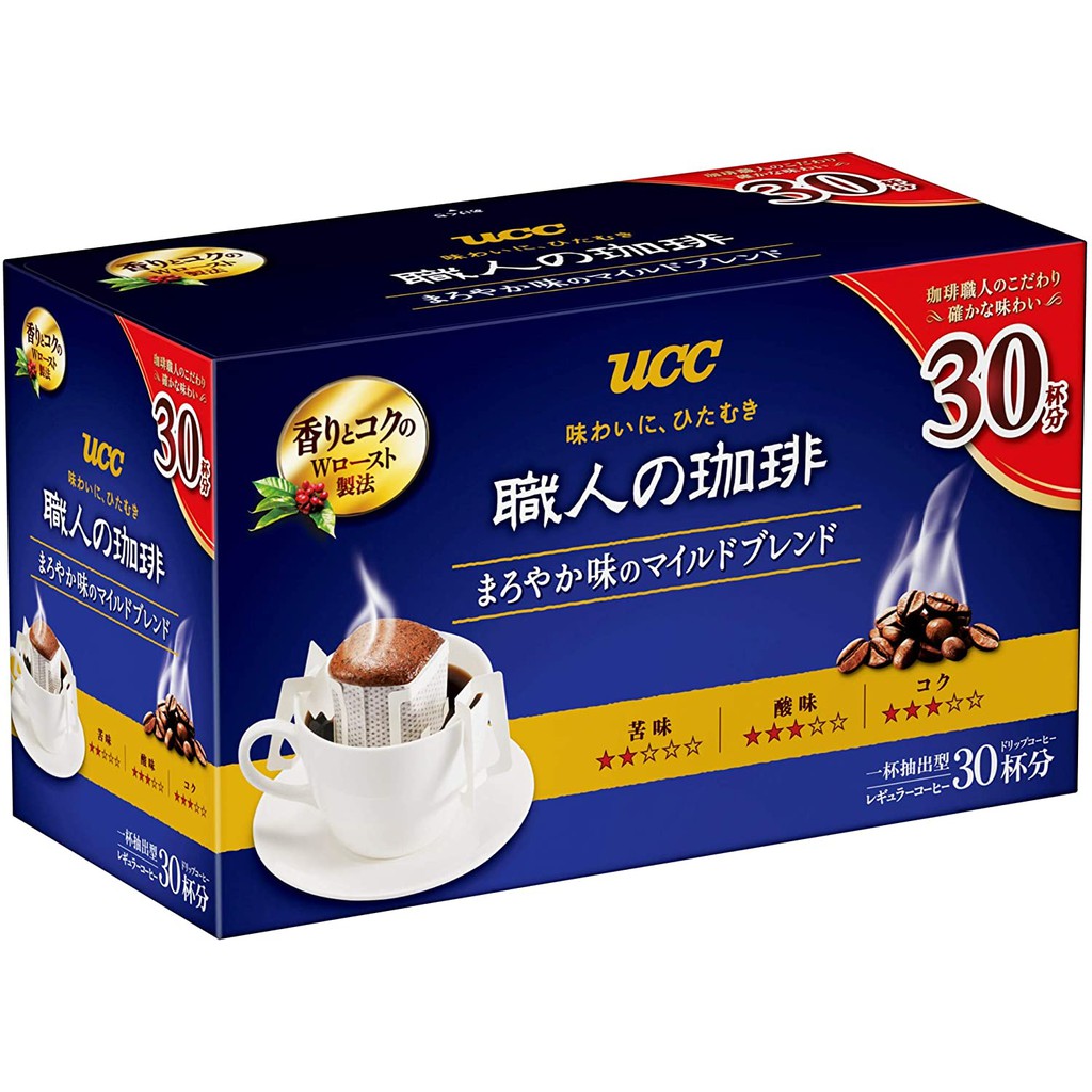 [In stock] UCC , Craftsman's Coffee , mild blend , drip bag coffee , 30