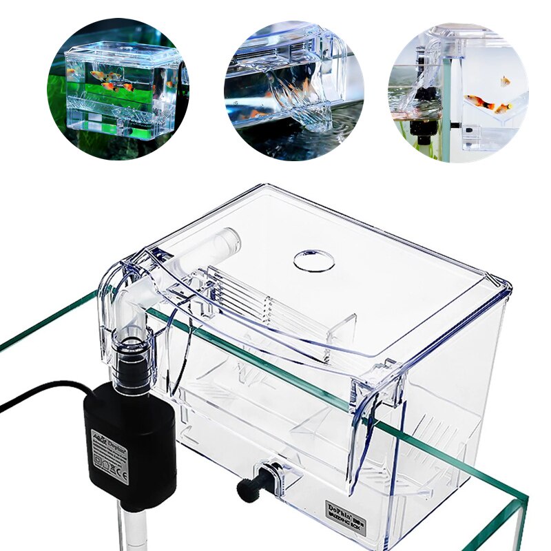 Acrylic Aquarium Fish Breeding Isolation Box External Hanging Fish Tank ...