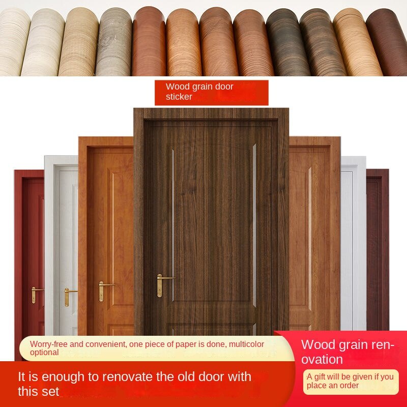 Se7ven Door sticker wood grain wallpaper cabinet door wallpaper ...