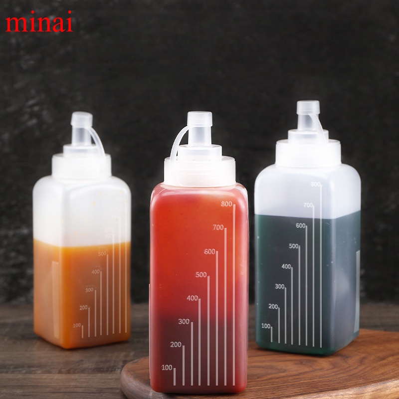 MINAI 800ml Large Volume Condiment Squeeze Bottle Sauce Squirt Bottle
