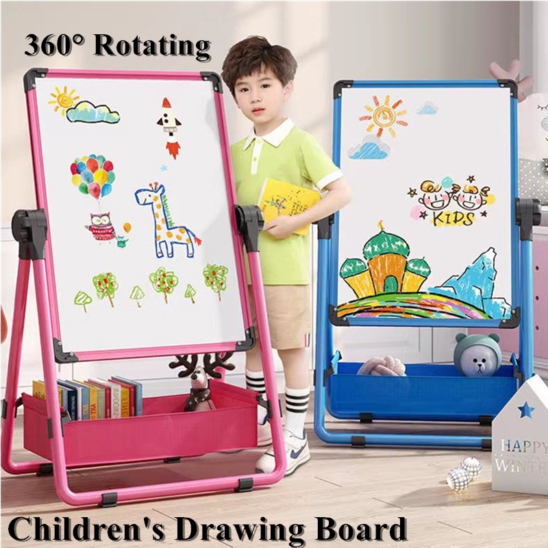 Art Easel For Kids, 360°Rotating Adjustable Toddler Easel, Double Sided