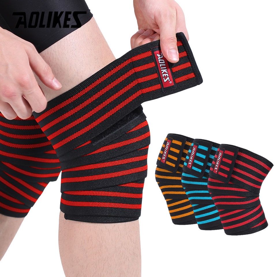 AOLIKES Adjustable elastic knee support Gym Running climbing Wraps Weight Lifting Bandage Straps Guard Pads leg wrist Shopee Singapore