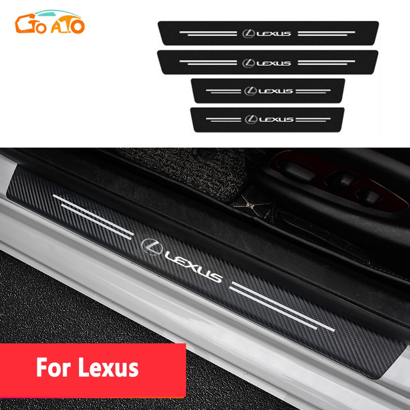 GTIOATO 4PCS Car Carbon Fiber Door Sill Protector Auto Threshold Strips