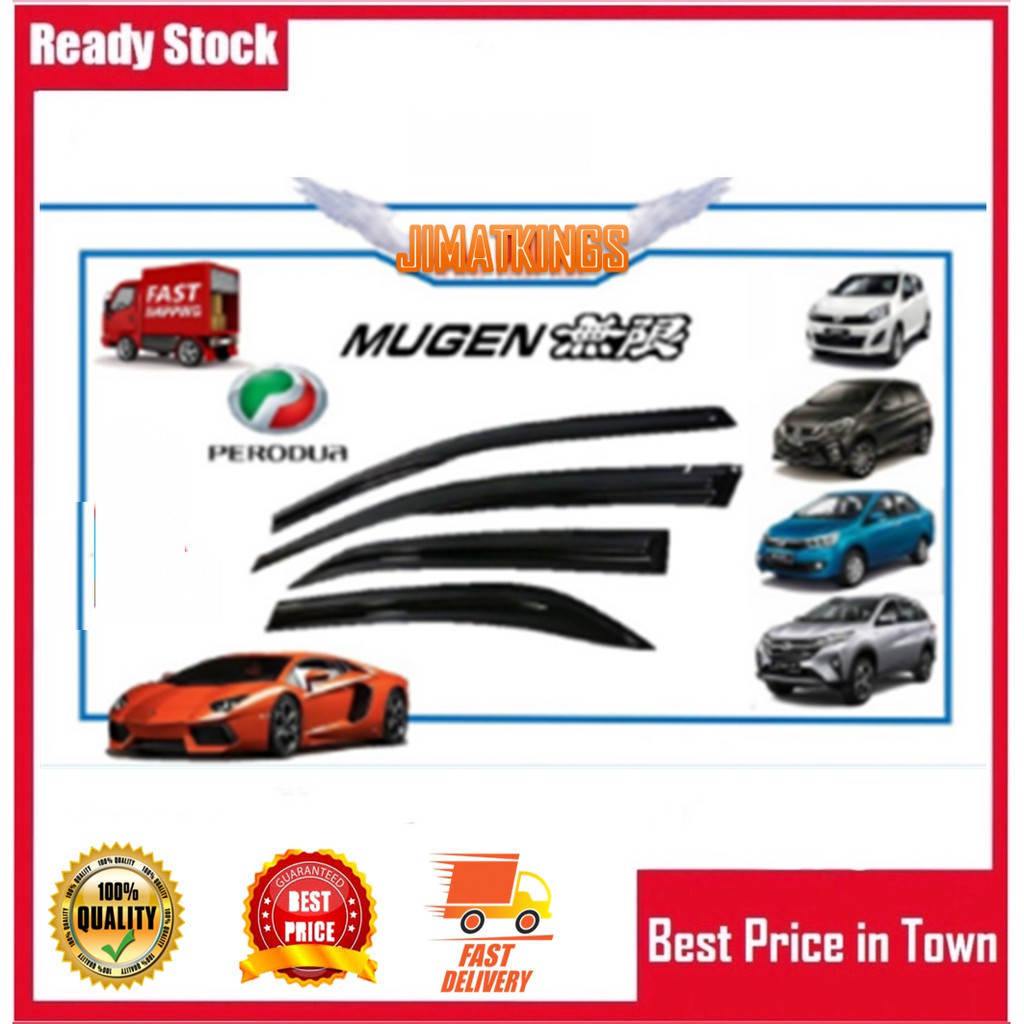 Air Press Window Door Visor Mugen Wind Deflector All Perodua Myvi Alza ...