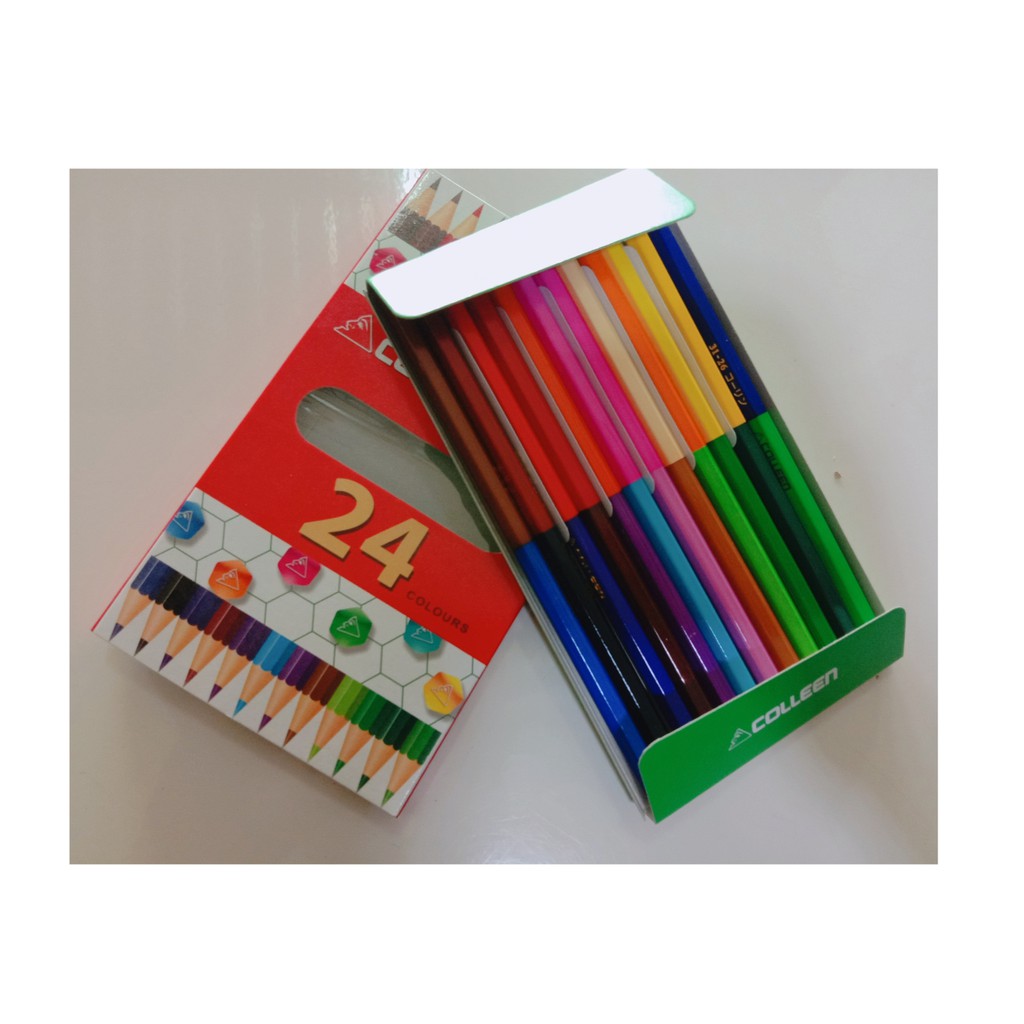 Colleen wood color 24 colors, 12 pcs., 2 heads, colleen wooden colored pencils, colleen colored
