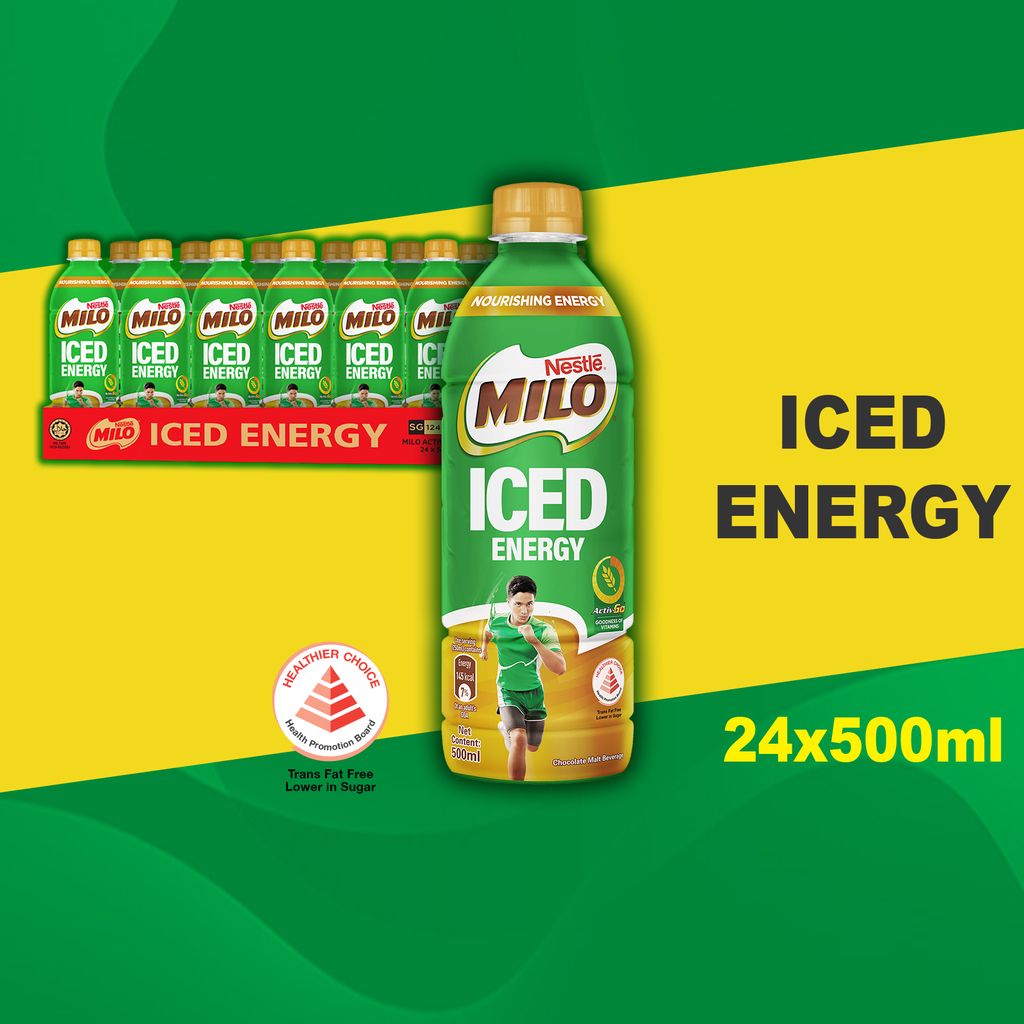 [Carton Bundle] MILO Iced Energy Chocolate Malt Bottle Drink 500ml