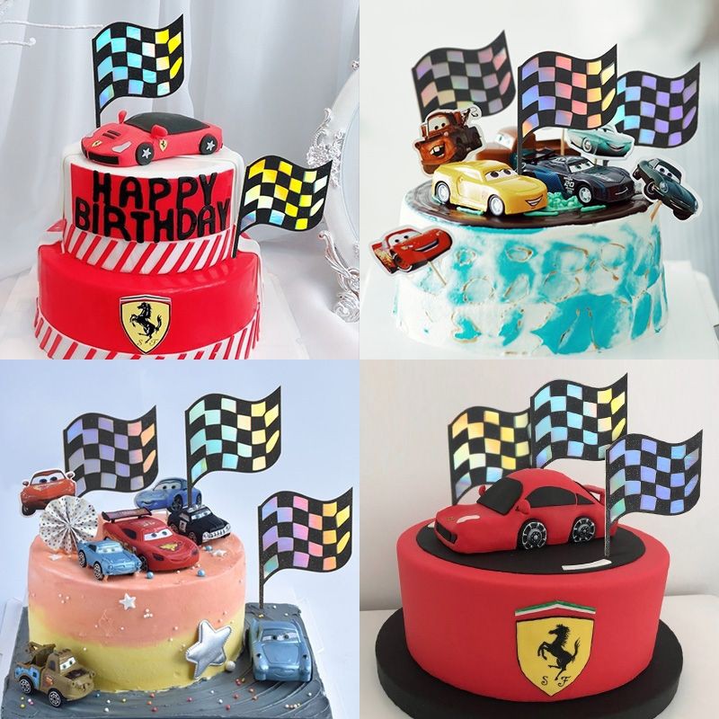 6pcs/set Car Cake Topper Set for Child Baby Boy Birthday Party | Shopee ...