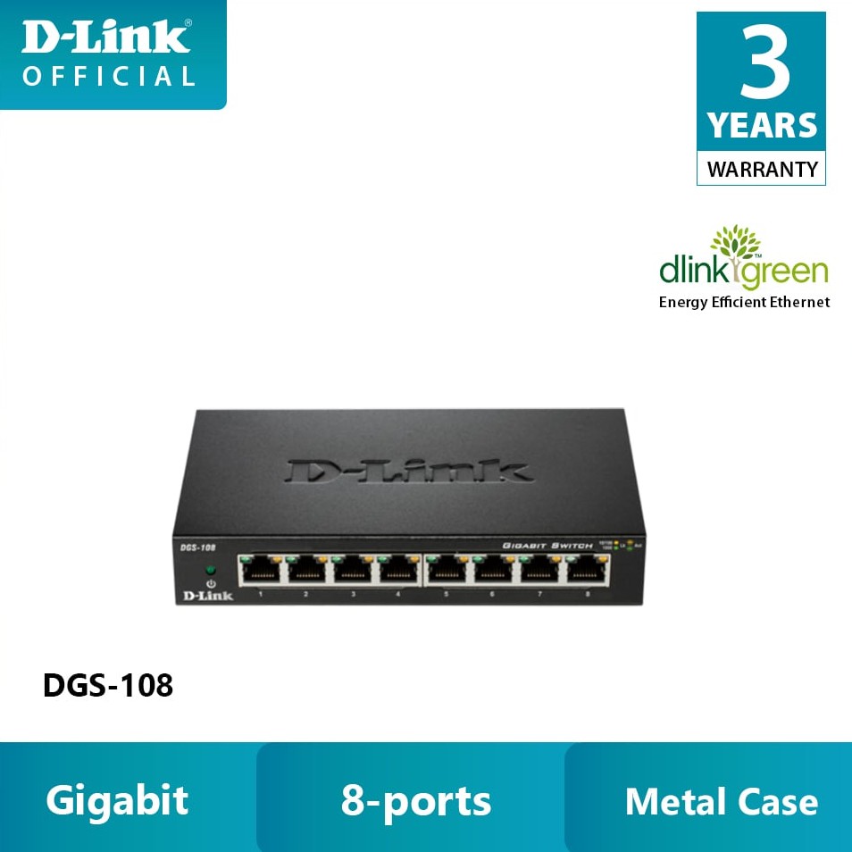 DGS-105 - 5-Port Gigabit Desktop Switch In Metal Casing Singapore