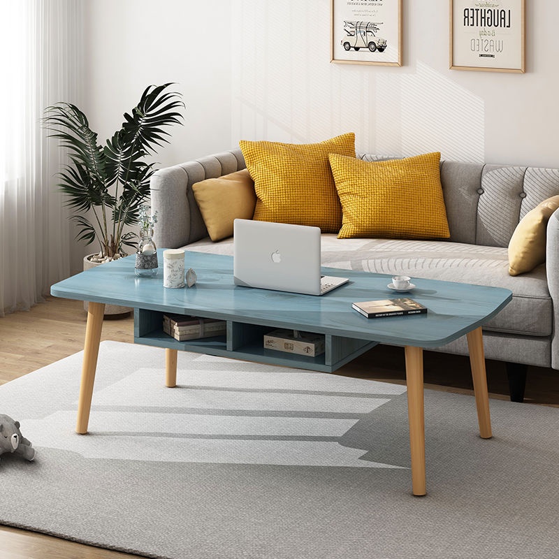 Simple Nordic style solid wood coffee table small apartment tea table ...