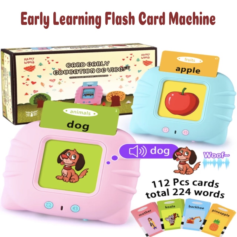Flash Card Learning Machine Early Educational Toys For Kids Preschool Bilingual Audible In Chinese And English Baby Toys