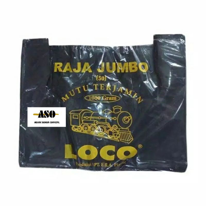 kantong plastik kresek LOCO hitam JUMBO tebal uk 50 1kg (1000gram) - Gambar 2