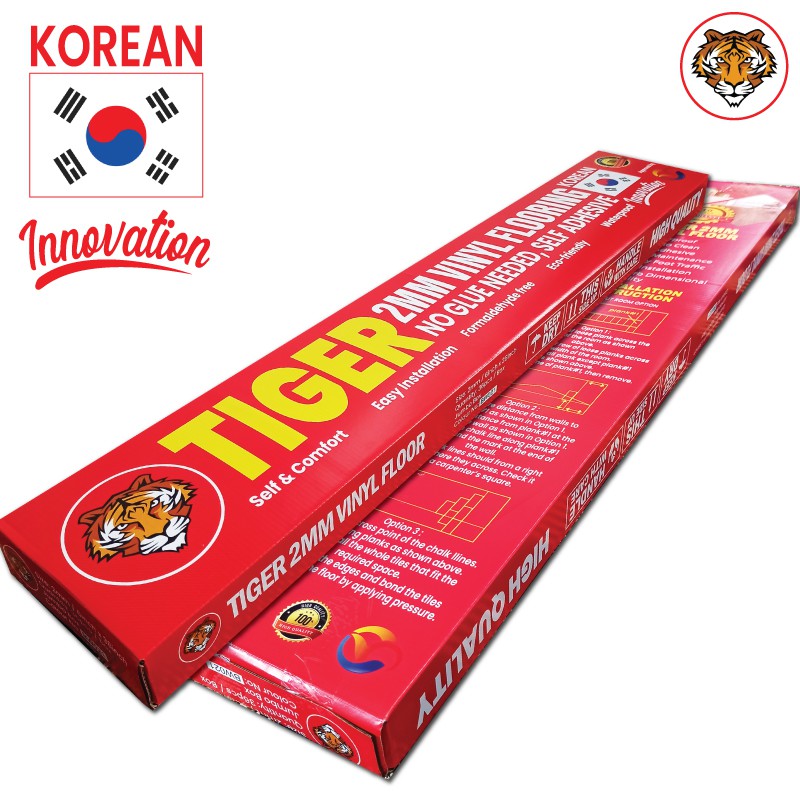 Tiger Vinyl Floor Stickers Self-adhesive Wooden Lantai Vinyl Tiles ...