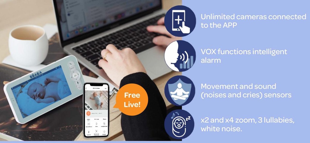 Beaba Zen Premium Video Baby Monitor (2 Colors) | Shopee Singapore