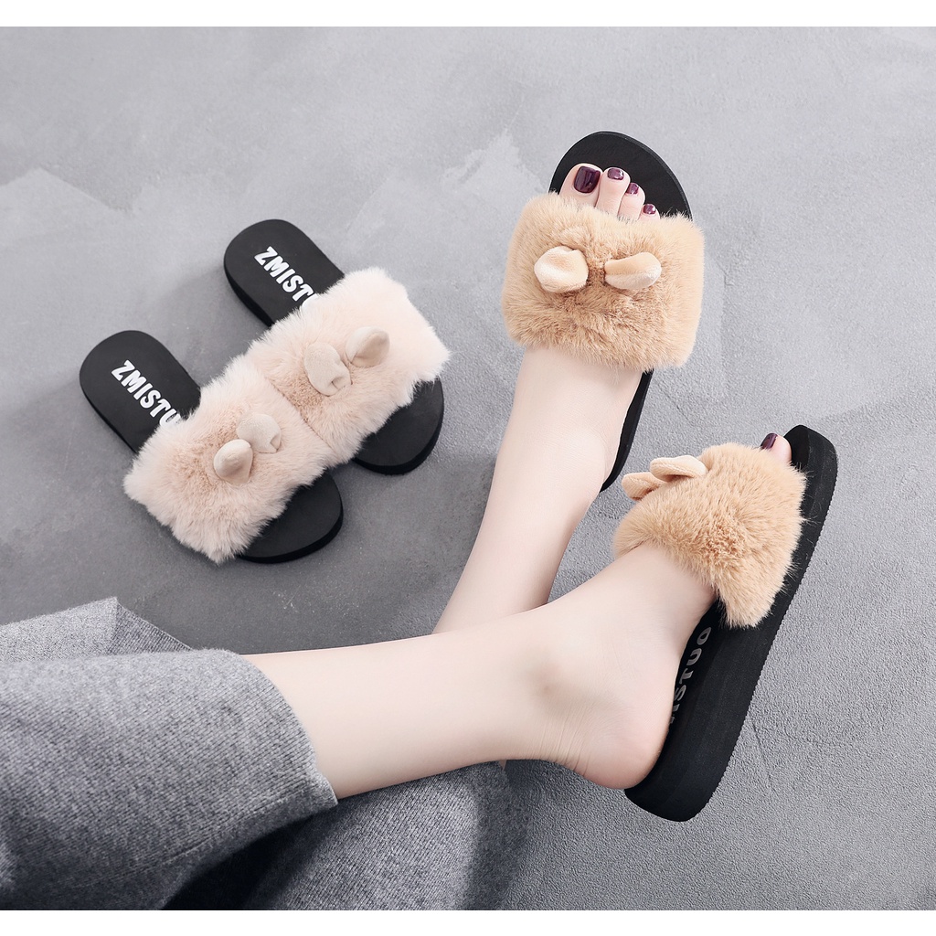 Cute fluffy clearance slippers