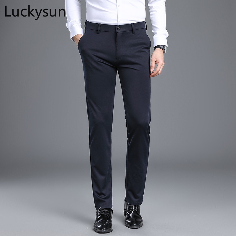 Elastic Waist】Long Pants Men Soft and Comfortable Slim Fit Formal