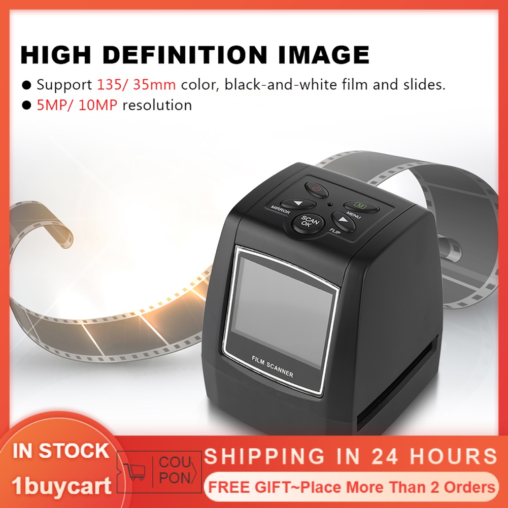 Negative Scanner 35/135mm Slide Film Converter Photo Digital Image Viewer With 2.36Inch LCD Screen As Shown