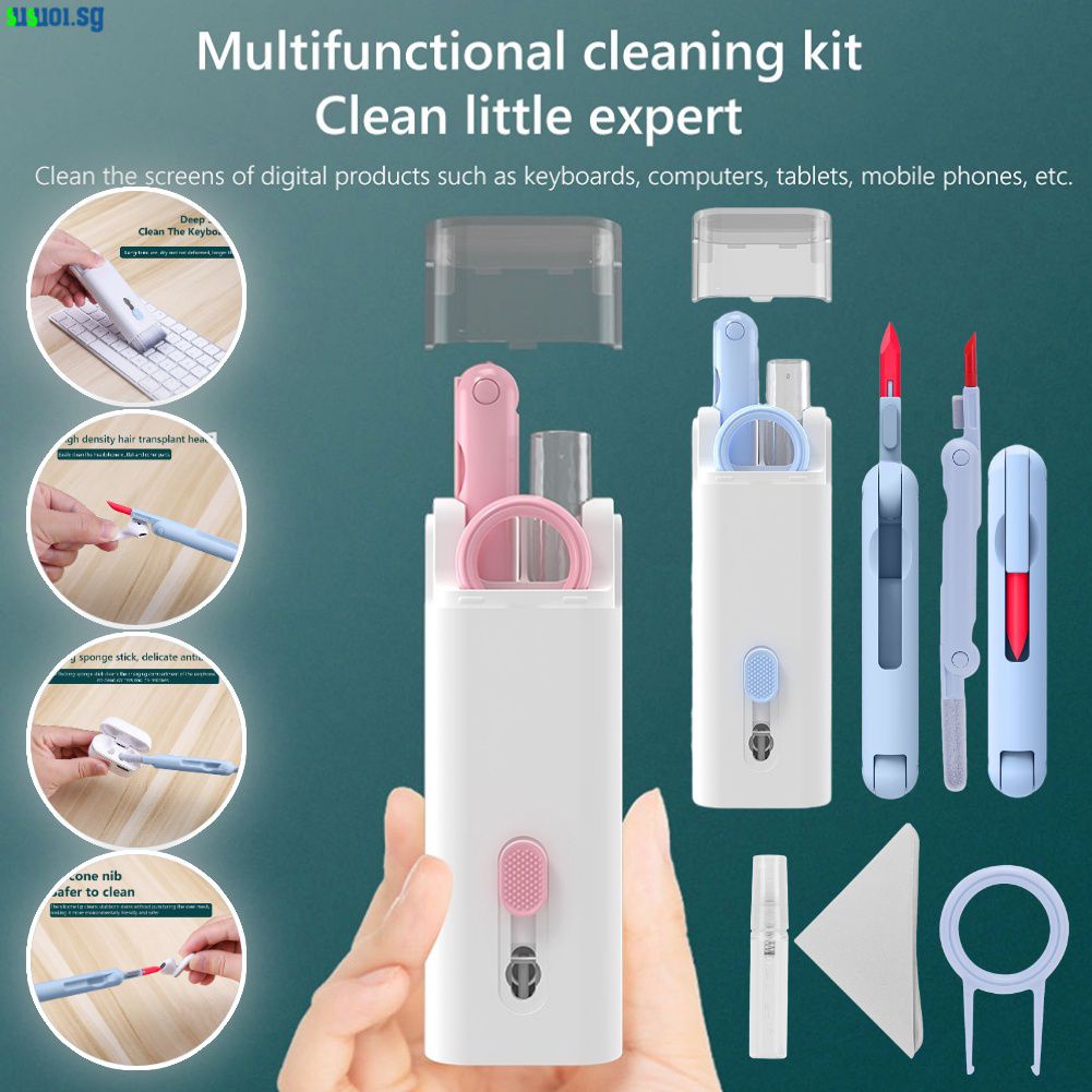 7 in 1 Multifunctional Cleaning Brush Kit Keyboard Cleaner Laptop Bluetooth  Compatible Headphone Dust Cleaning Tools