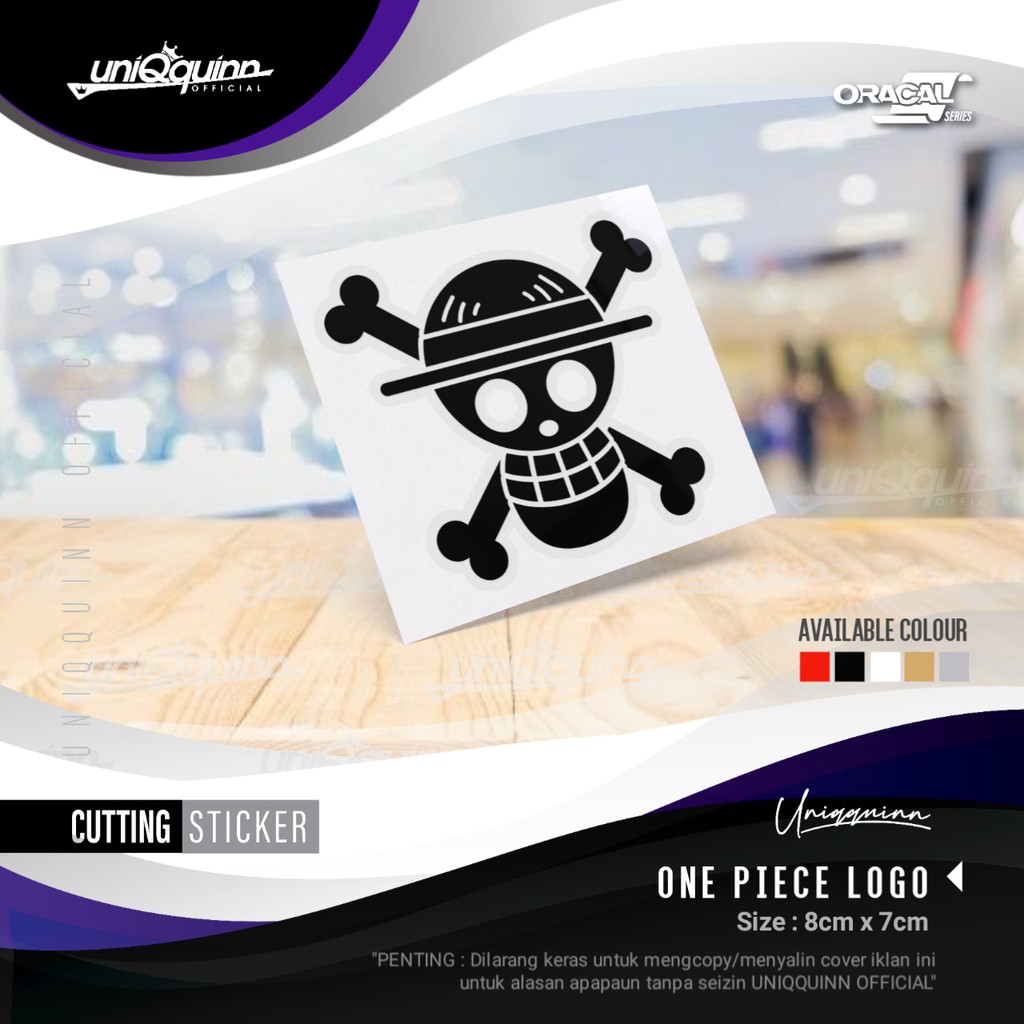 PUTIH Uq Sticker One Piece Logo | Cutting One Piece Logo Sticker ...