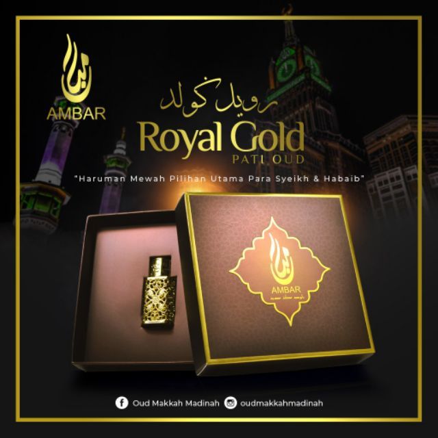 ROYAL GOLD OUD Wangian MEWAH EKSKLUSIF / Oud Makkah Madinah Oudh Oil