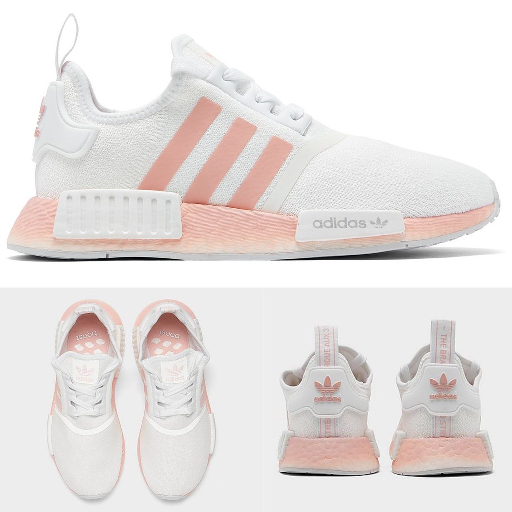 Luxury Adidas NMD R1 W Women s Shoes Pink White Gradient Classic Daigou Shopee Singapore