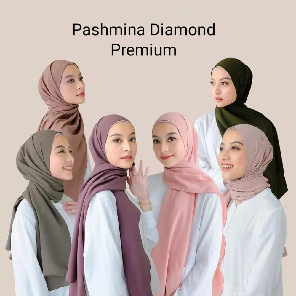 Pashmina Diamond Polos Seri 4 / Hijab Pashmina
