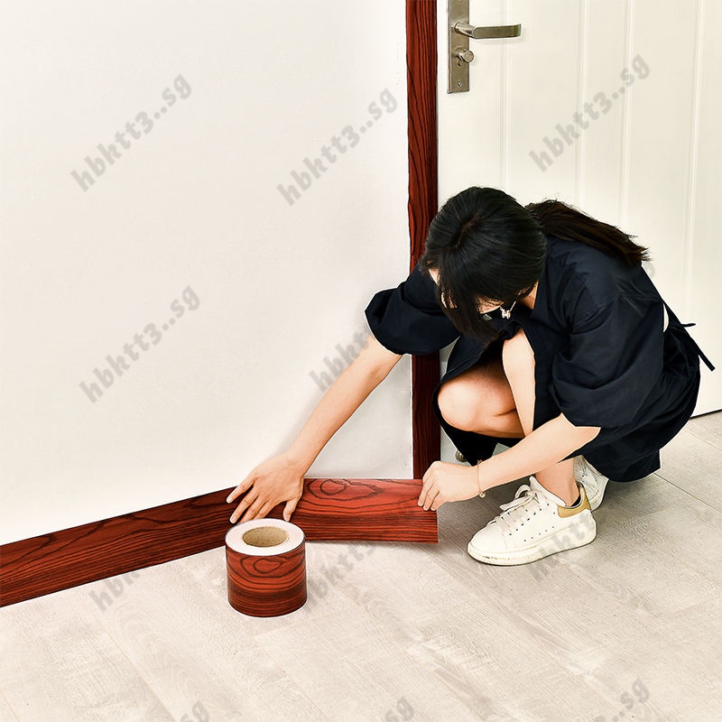 Baseboard imitation wood grain wall PVC self-adhesive paper (width 10cm ...