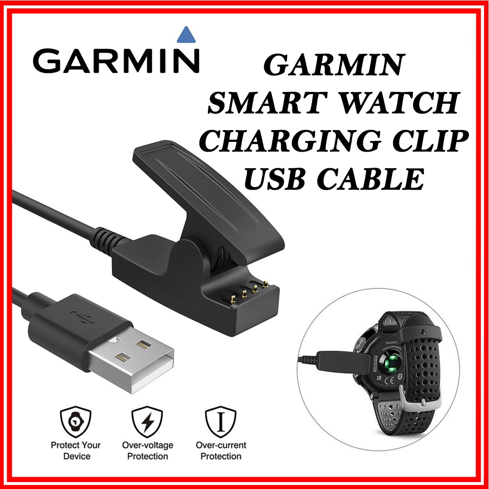 Garmin USB Charger Clip Cable Forerunner 735XT 630 645 235 230 35 30 Lily Approach S20 G10 Vivomove HR Charging Clip