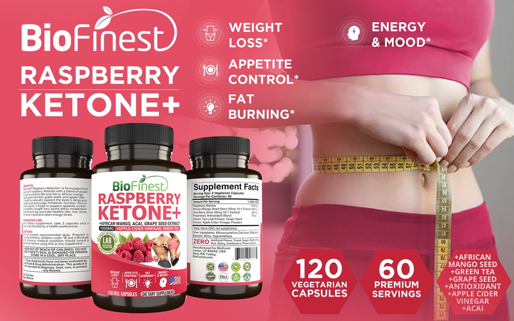 [Bundle of 3] Biofinest Raspberry Ketones 1000mg Supplement - African ...