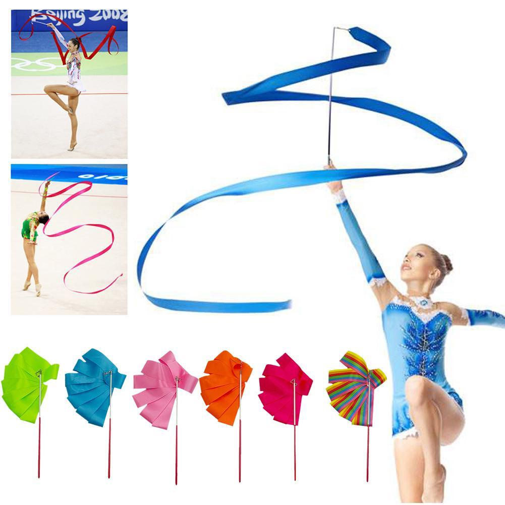 2M/4M Colorful Gym Ribbons Dance Ribbon Rhythmic Art Gymnastics Ballet ...