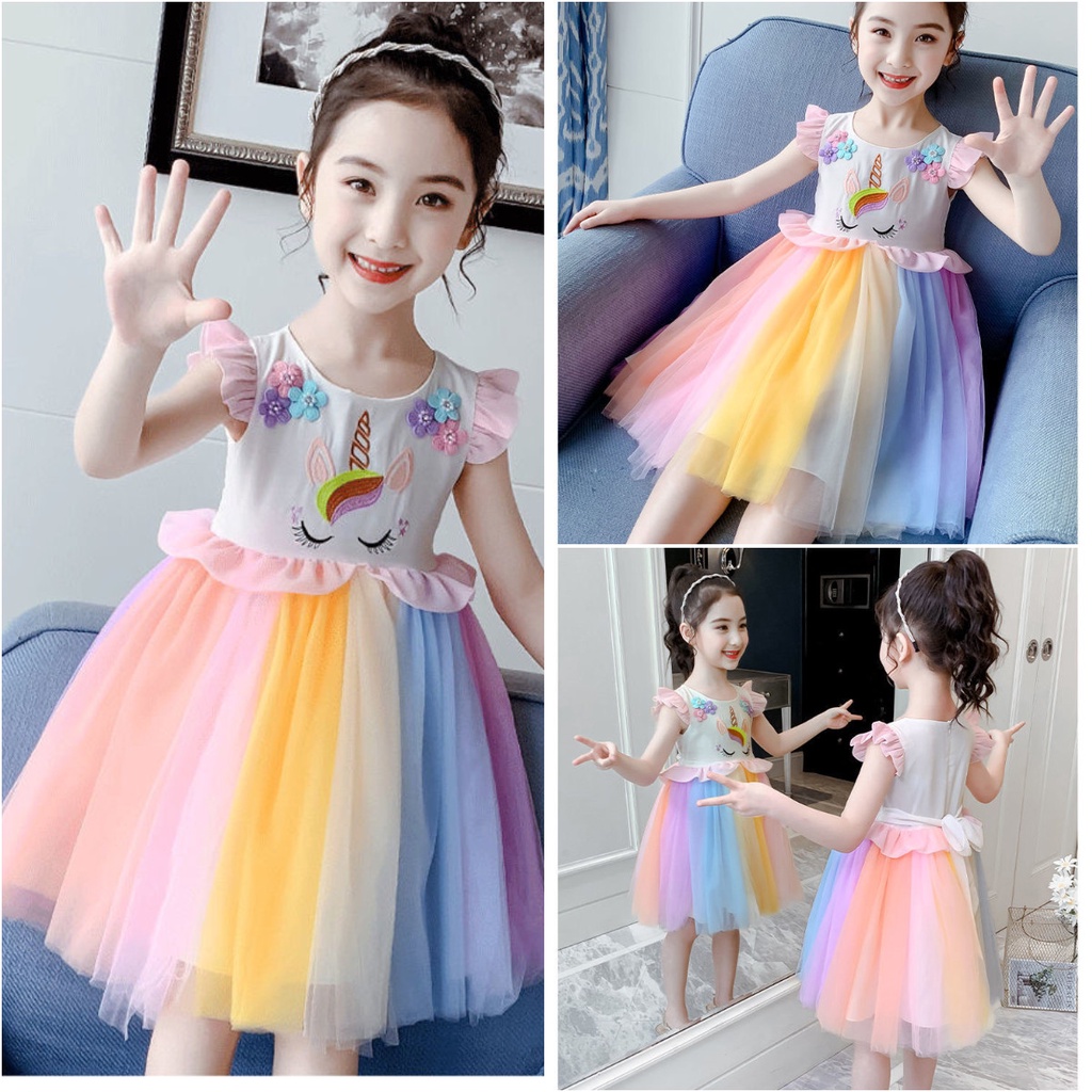 Princess Dress for Kids Unicorn Party Princess Costume Cosplay Wedding ...