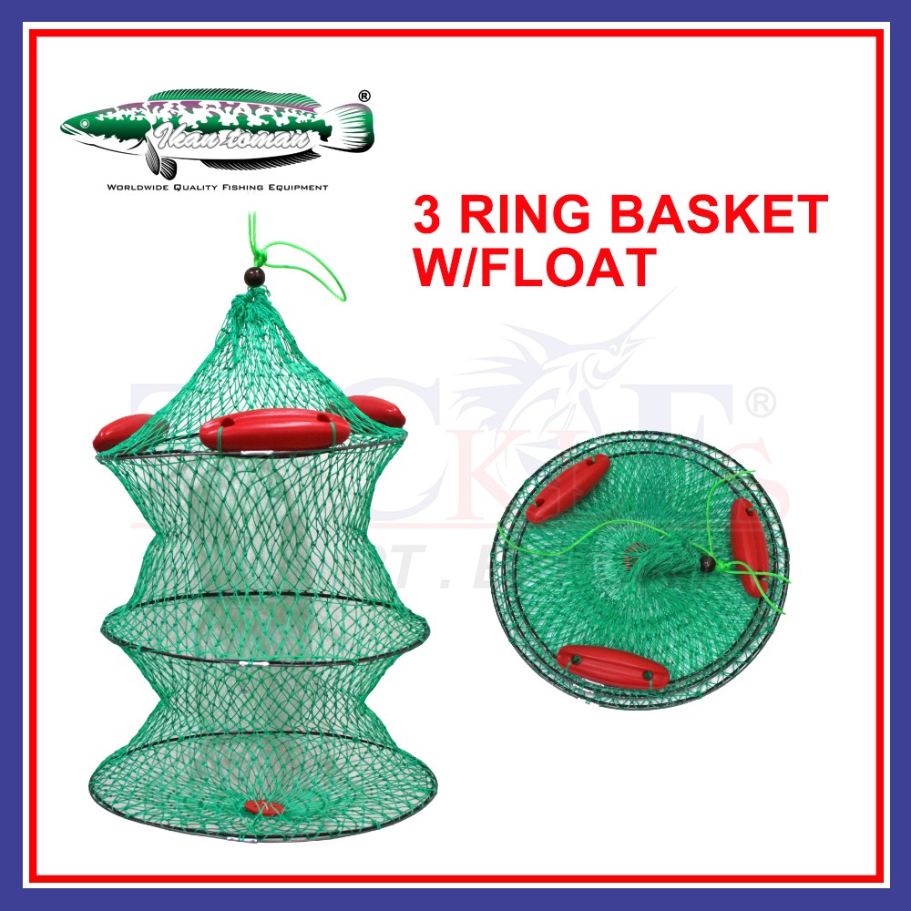 Ikan Toman Fishing 3 Ring Basket with Float Sangkar Jala Ikan | Shopee ...