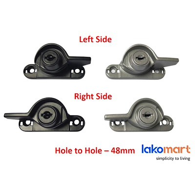 Window Sliding Lock with Key - HDB Condo Casement Window Keylock (Black ...